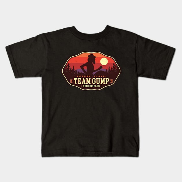 Team Gump Running Club Kids T-Shirt by Three Meat Curry